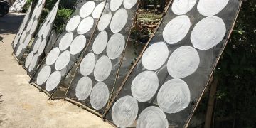 Phơi nắng bánh tráng Đại Lộc